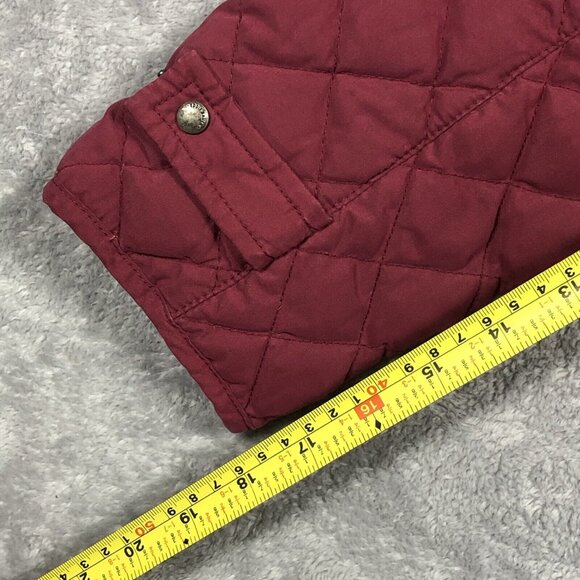 Eddie Bauer Jacket Womens Size Medium Red Goose Down Feathers Quilted Outdoor - Picture 9 of 11